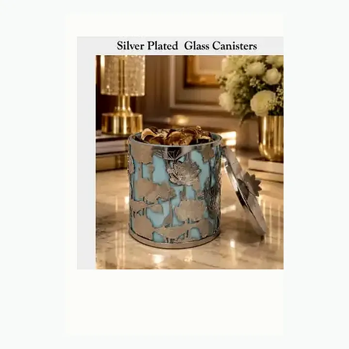 Silver Plated Glass Canisters alternate view