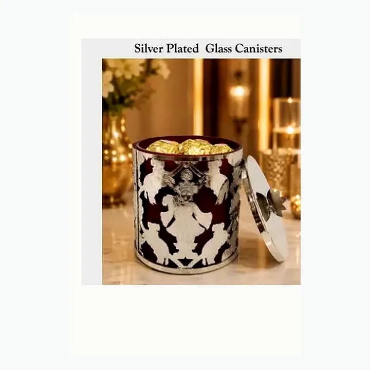 Silver Plated Glass Canisters alternate view