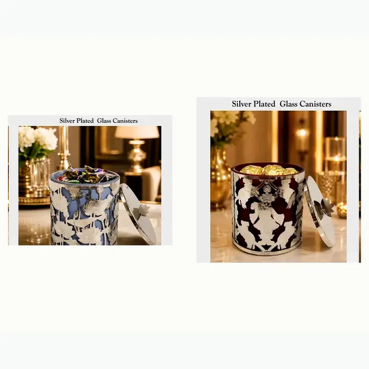 Silver Plated Glass Canisters