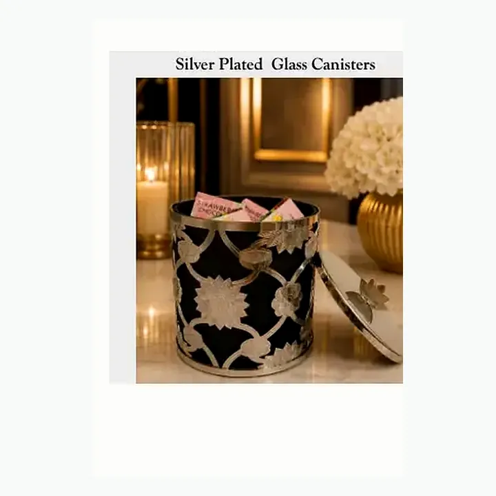 Silver Plated Glass Canisters alternate view