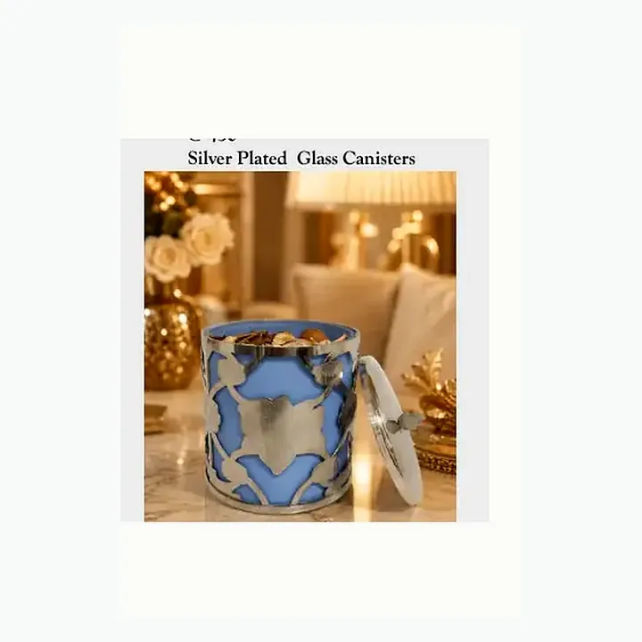 Silver Plated Glass Canisters detail