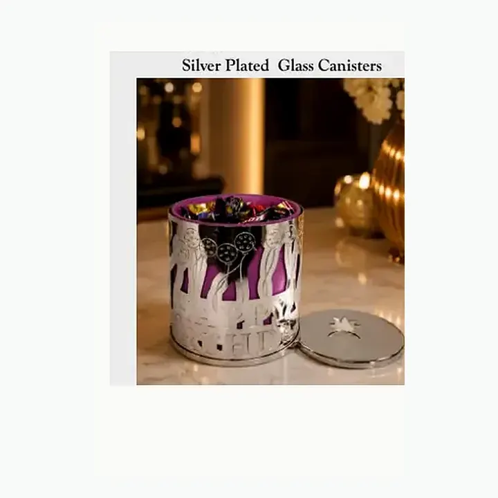 Silver Plated Glass Canisters alternate view