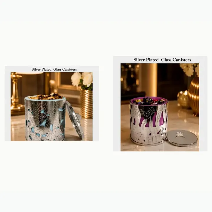 Silver Plated Glass Canisters