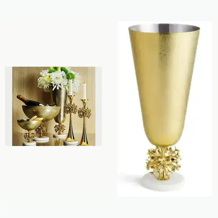 Brass Vase With Marble Base