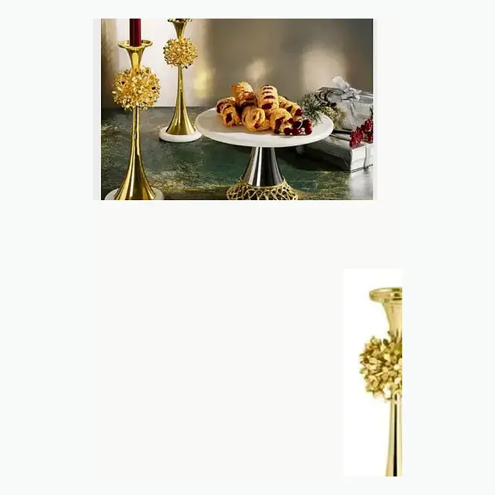 Brass Candle Holder With Marble Base detail