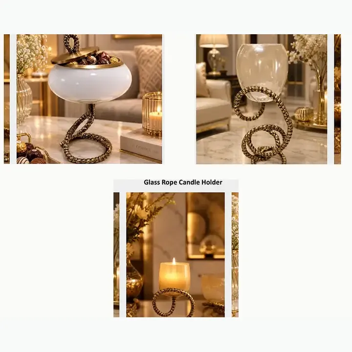 Glass Rope Candle Holder