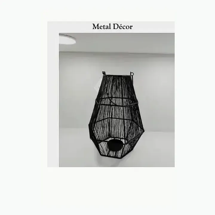 #5087 16X16X5 @450 Metal Décor Basket #5088 9.5X9.5X15.75 @450 Metal Décor Lantern alternate view