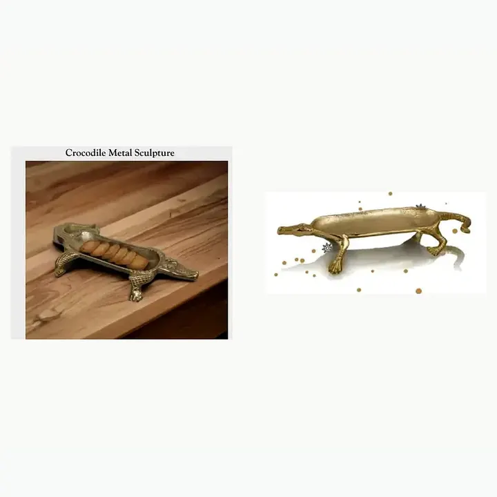 Crocodile Metal Sculpture