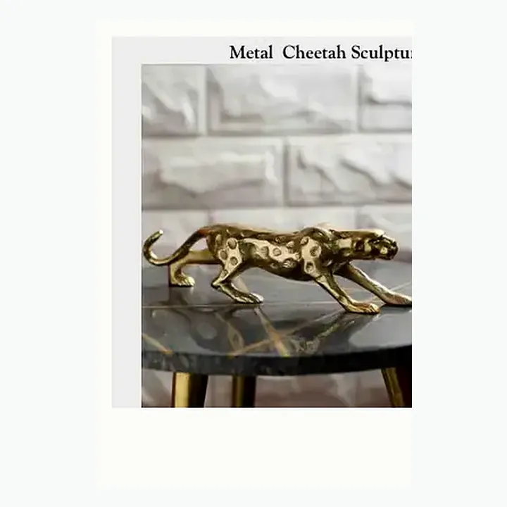 #1005 21X5X5 @1690 Metal Cheetah Sculpture #1004 11X2.5X3 @590 Metal Cheetah Sculpture alternate view