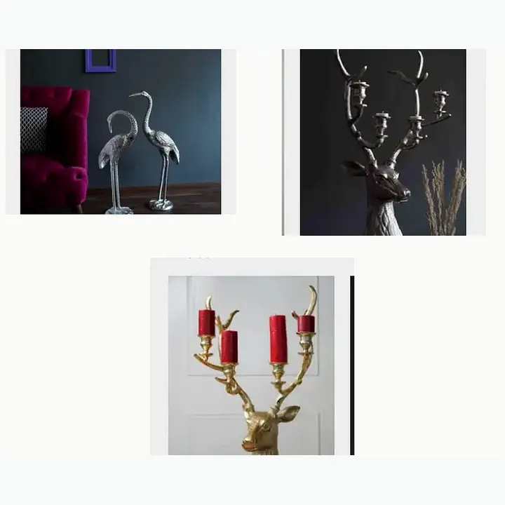 Metal Deer Sculpture Candle