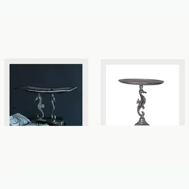 Metal Sea-Horse Sculpture Platter