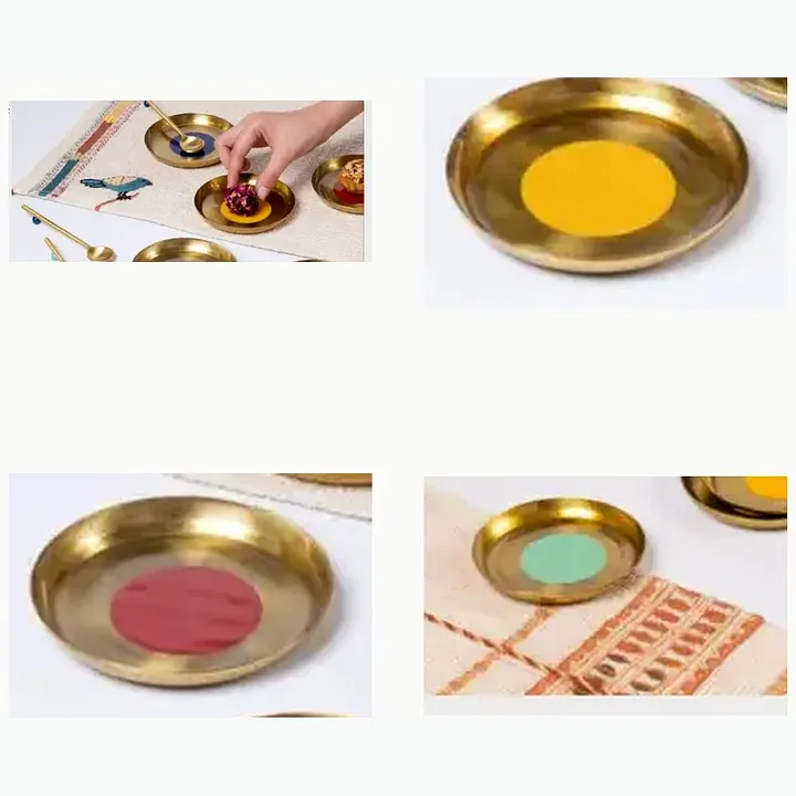 #5653 4x4x0.5 @650/set Metal Décor Enamel Coaster Set Of 4 Pcs