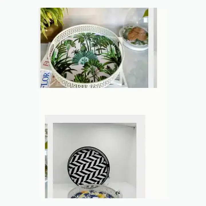Metal Enamel Serving Trays detail