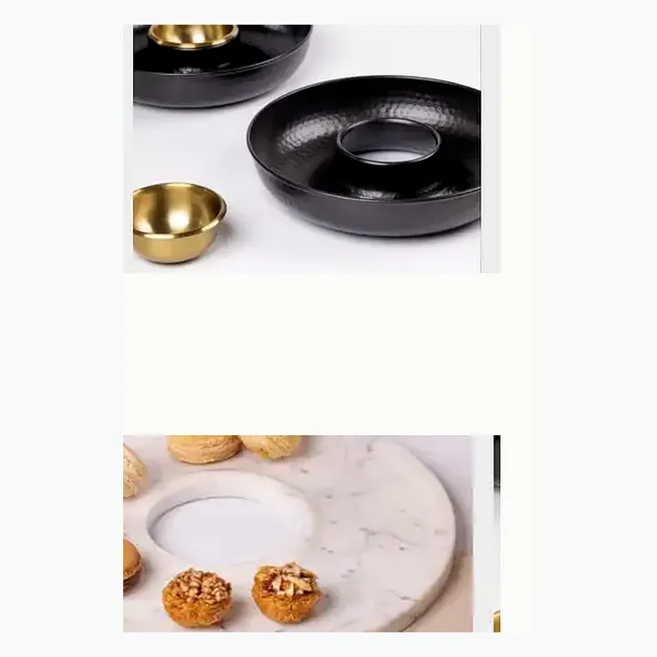 Marble & Metal Donut Serving Trays detail