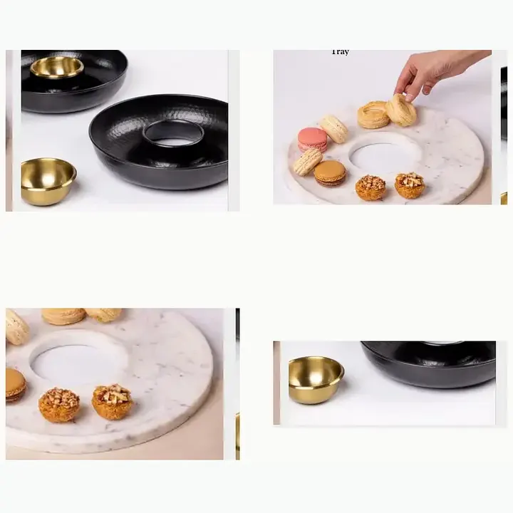 Marble & Metal Donut Serving Trays