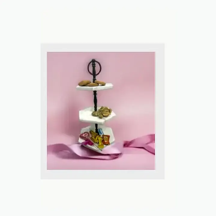 #5244 10X10X22 @1190 Marble 3 Tier Cake Stand #5243 8X8X7.5 @690 Marble Cake Stand detail