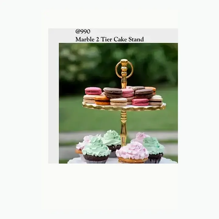 Marble 2 Tier Cake Stand alternate view