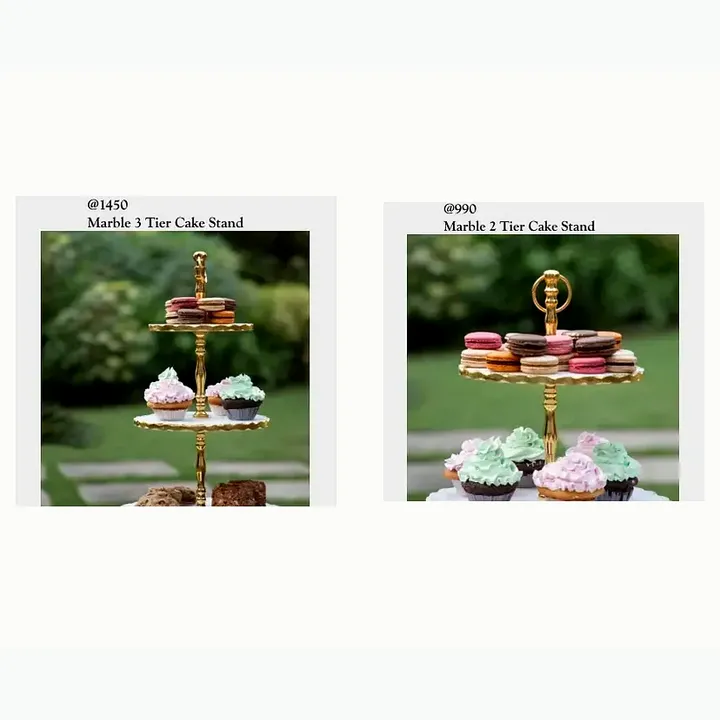 Marble 2 Tier Cake Stand
