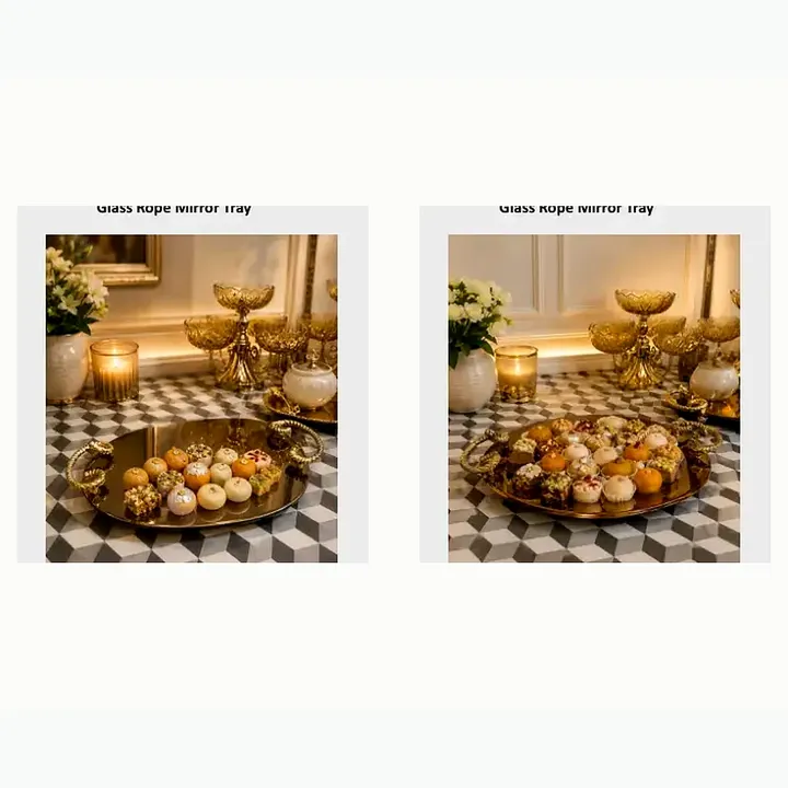 Glass Rope Mirror Tray