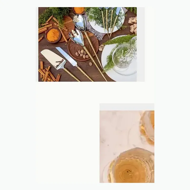 Brass Cake Server Set Of 2 detail