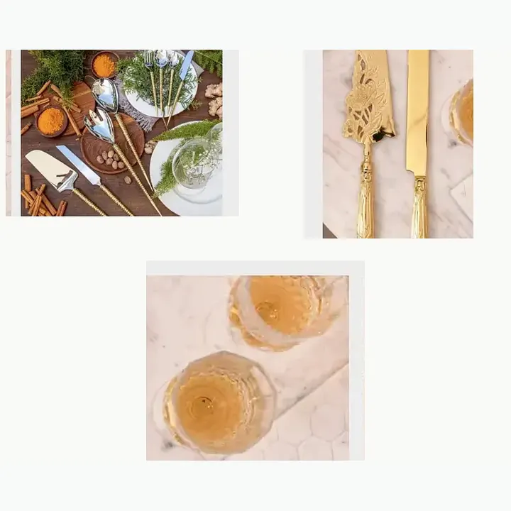 Brass Cake Server Set Of 2