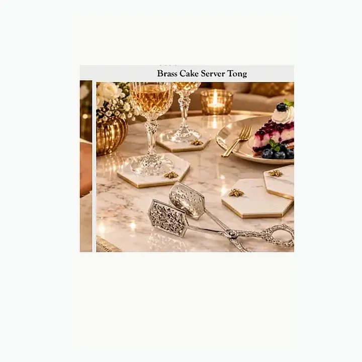 Brass Cake Server Tong alternate view