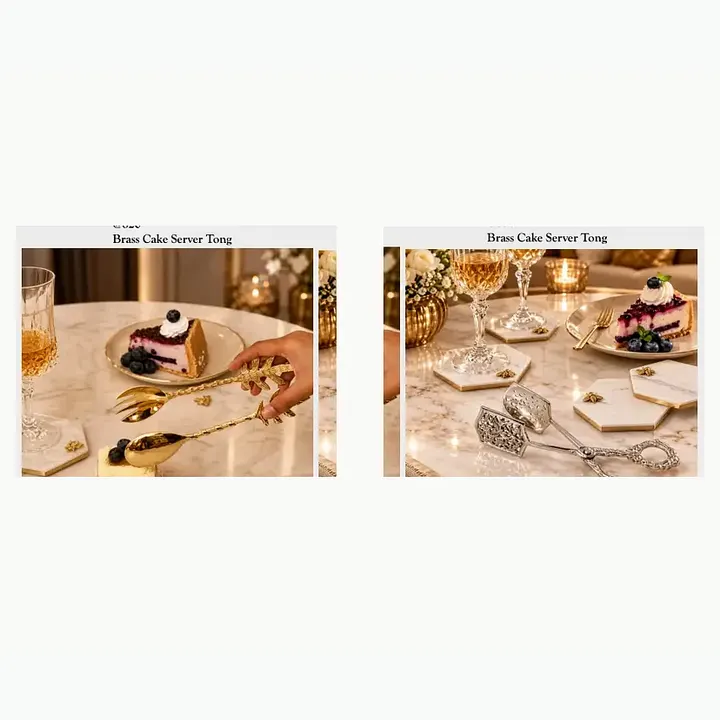 Brass Cake Server Tong