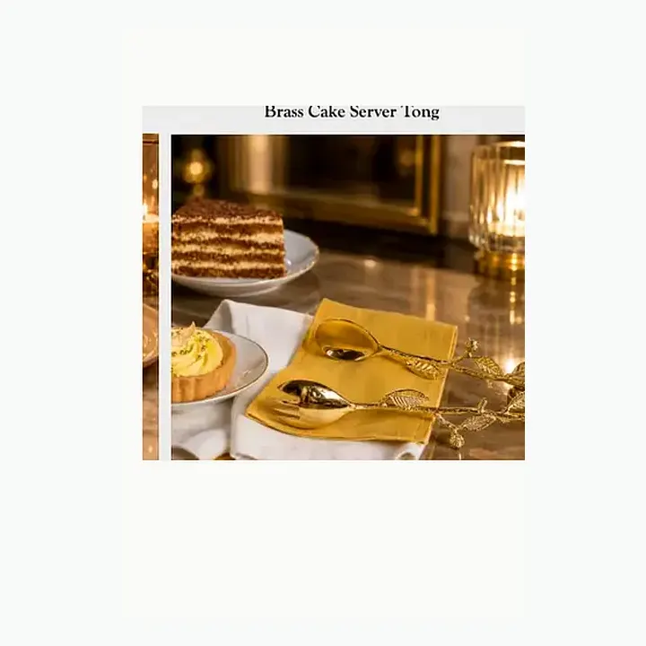 Brass Cake Server Tong alternate view