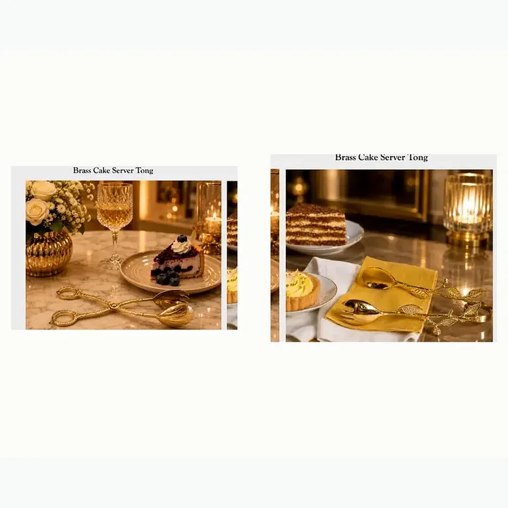Brass Cake Server Tong