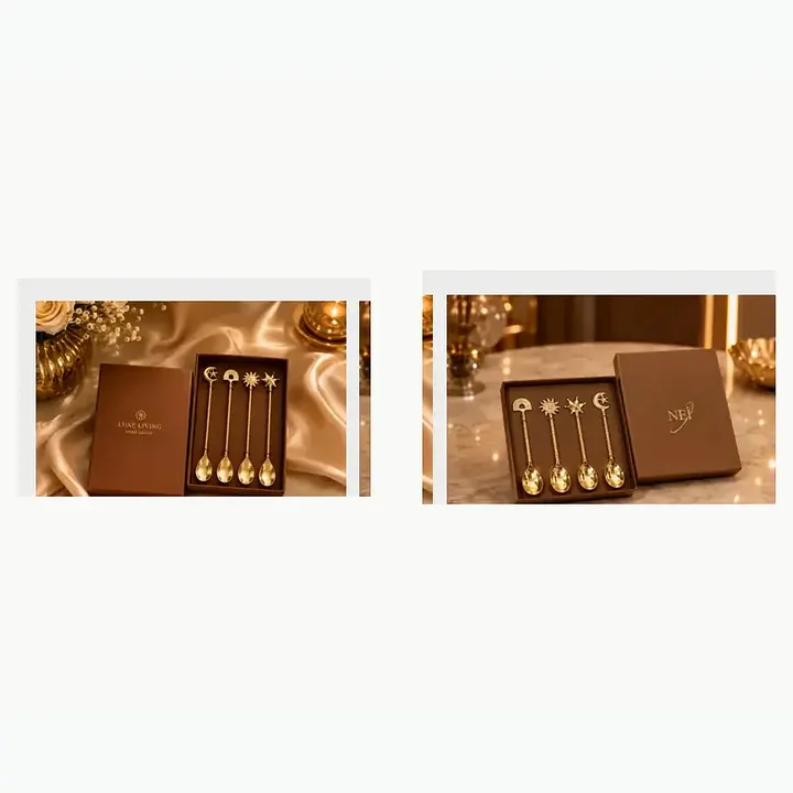 Brass Spoon Set of 4 – 22 cm / 16.5 cm