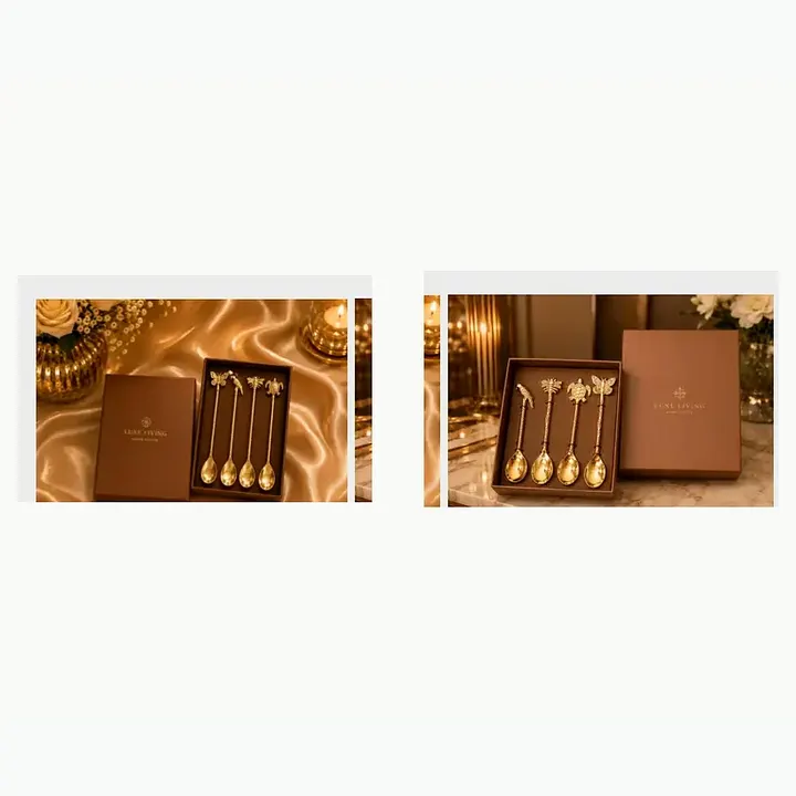 Brass Spoon Set of 4 – Design 2