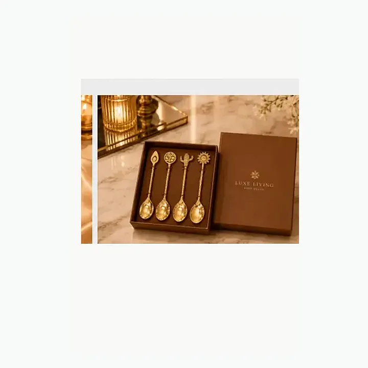 Brass Spoon Set of 4 – Design 3 alternate view