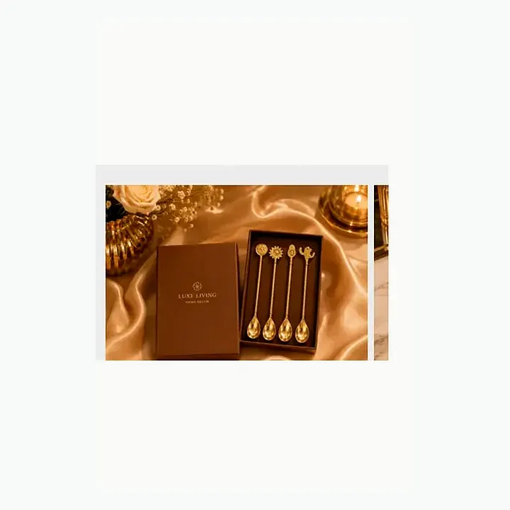 Brass Spoon Set of 4 – Design 3 detail