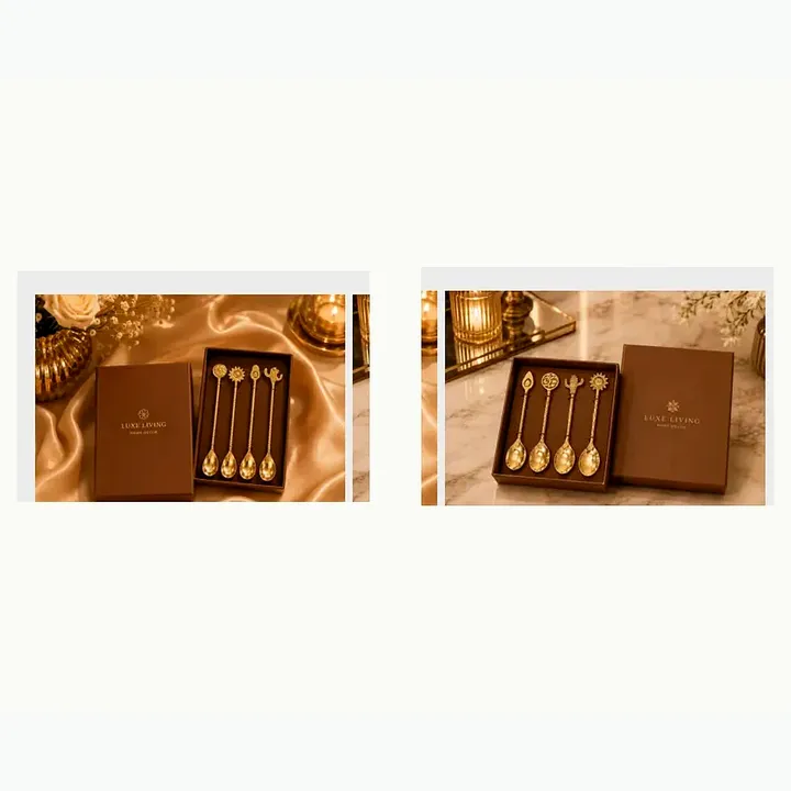 Brass Spoon Set of 4 – Design 3