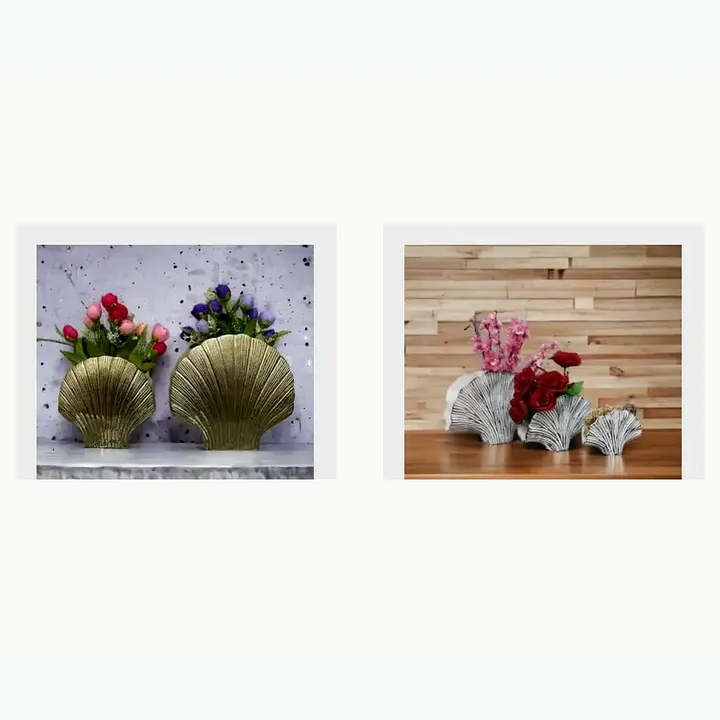 White Wash Metal Desk Planters