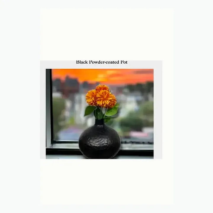 Black Powder-coated Pot detail