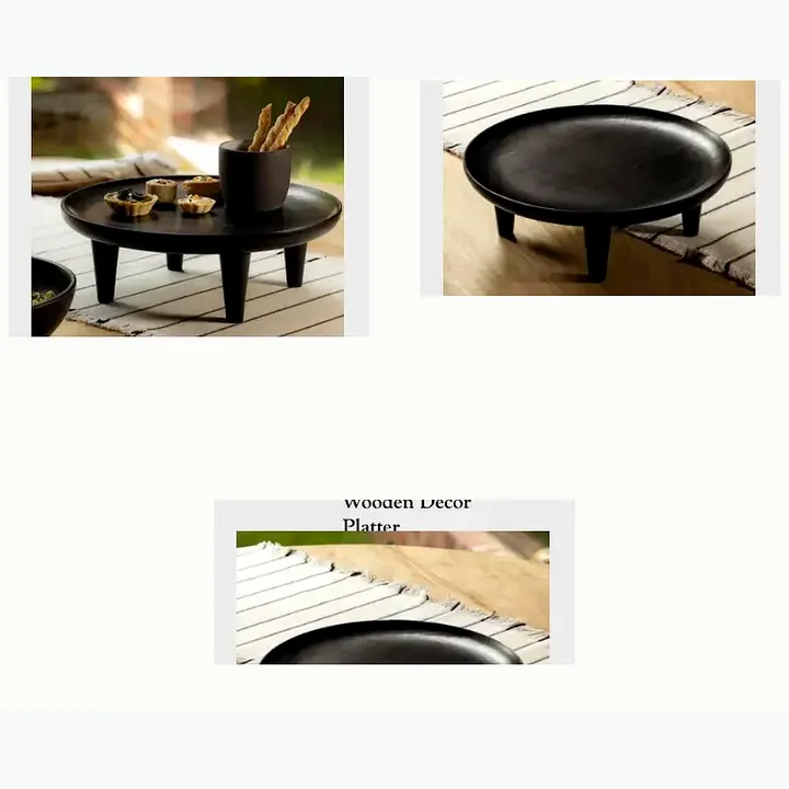 #948 13.5X13.5X4 @590 Wooden Décor Platter #949 12X12X3 @490 Wooden Décor Platter
