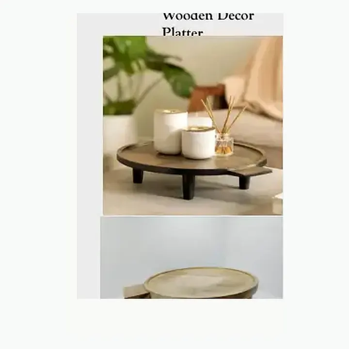 #904 13.5X13.5X3 @570 Wooden Décor Platter #905 12X12X2.5 @495 Wooden Décor Platter alternate view