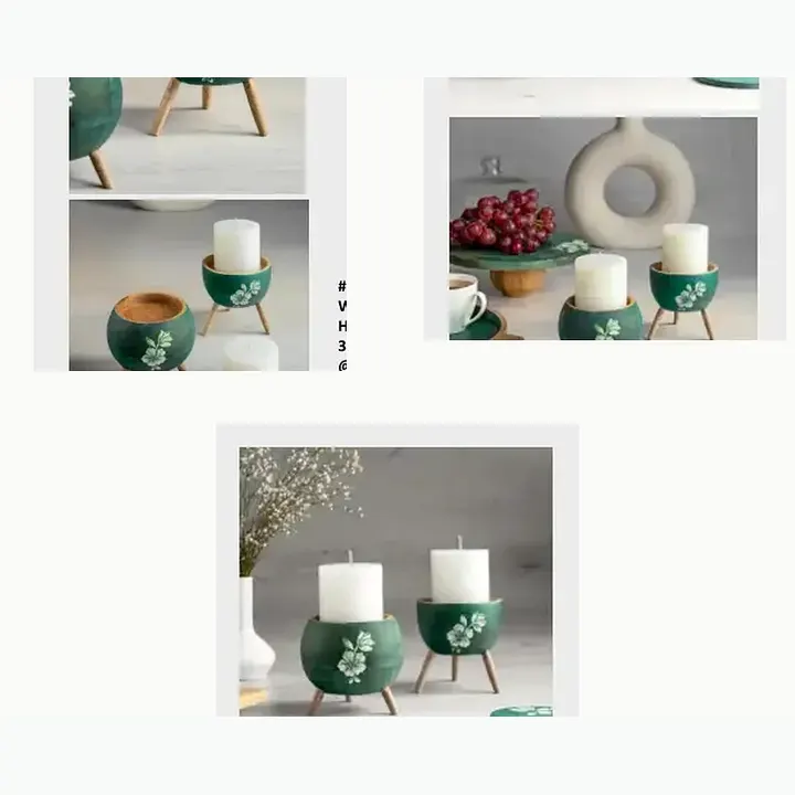 Wooden Candle Holder With The