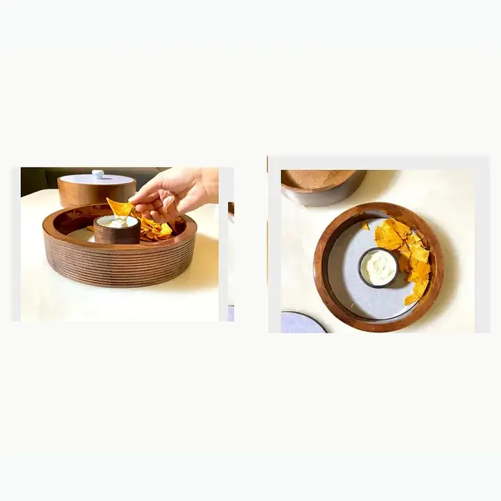 Wooden Chip Dip Tray With