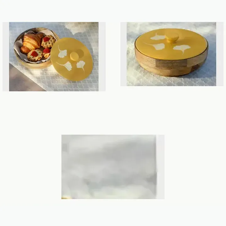 Wooden Roti Box With Yellow