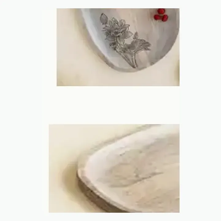 Wooden Serving Tray White Wash With alternate view