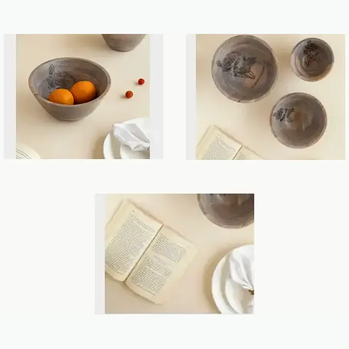 Wooden Serving Bowl White