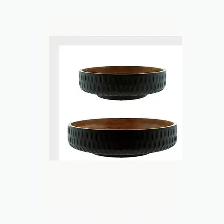 Wooden Hammered Lazy Susan & Tray Collection alternate view