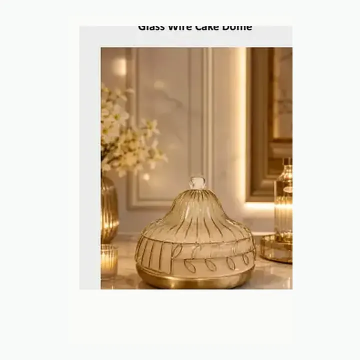 #6504 11x11x10 @1290 Glass Wire Cake Dome alternate view