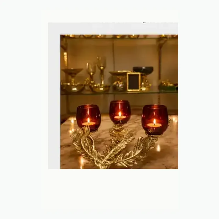 Feather Glass Twig Candle Holder alternate view