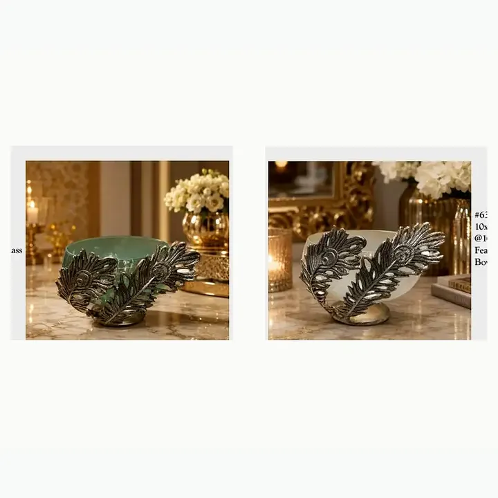 Feather Glass Bowl #6372