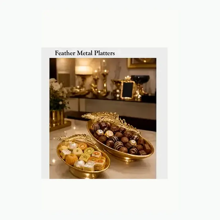 Feather Metal Platters detail