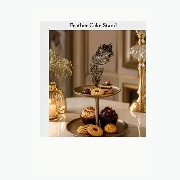 #6419 10x10x19 @1250 Feather Cake Stand #6419 – Grey 10x10x19 @1190 Feather Cake Stand alternate view