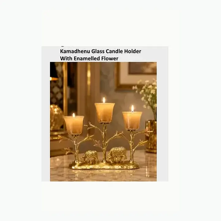 Kamadhenu Glass Candle Holder detail